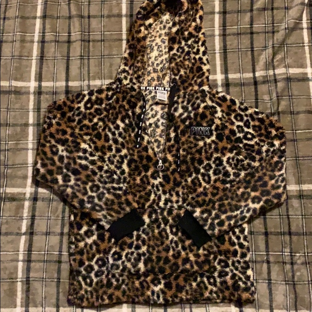 PINK!!!!Victoria secret leopard print jacket